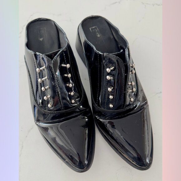 Sol Sana Black Pierced Patent Booties - Sz 38 - Picture 1 of 6